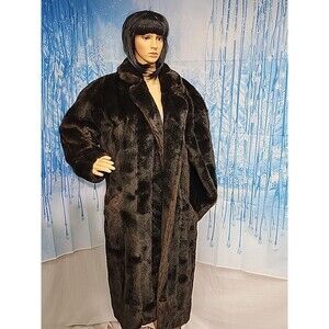 Luxurious Brown Faux Fur Coat
